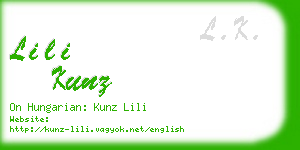lili kunz business card